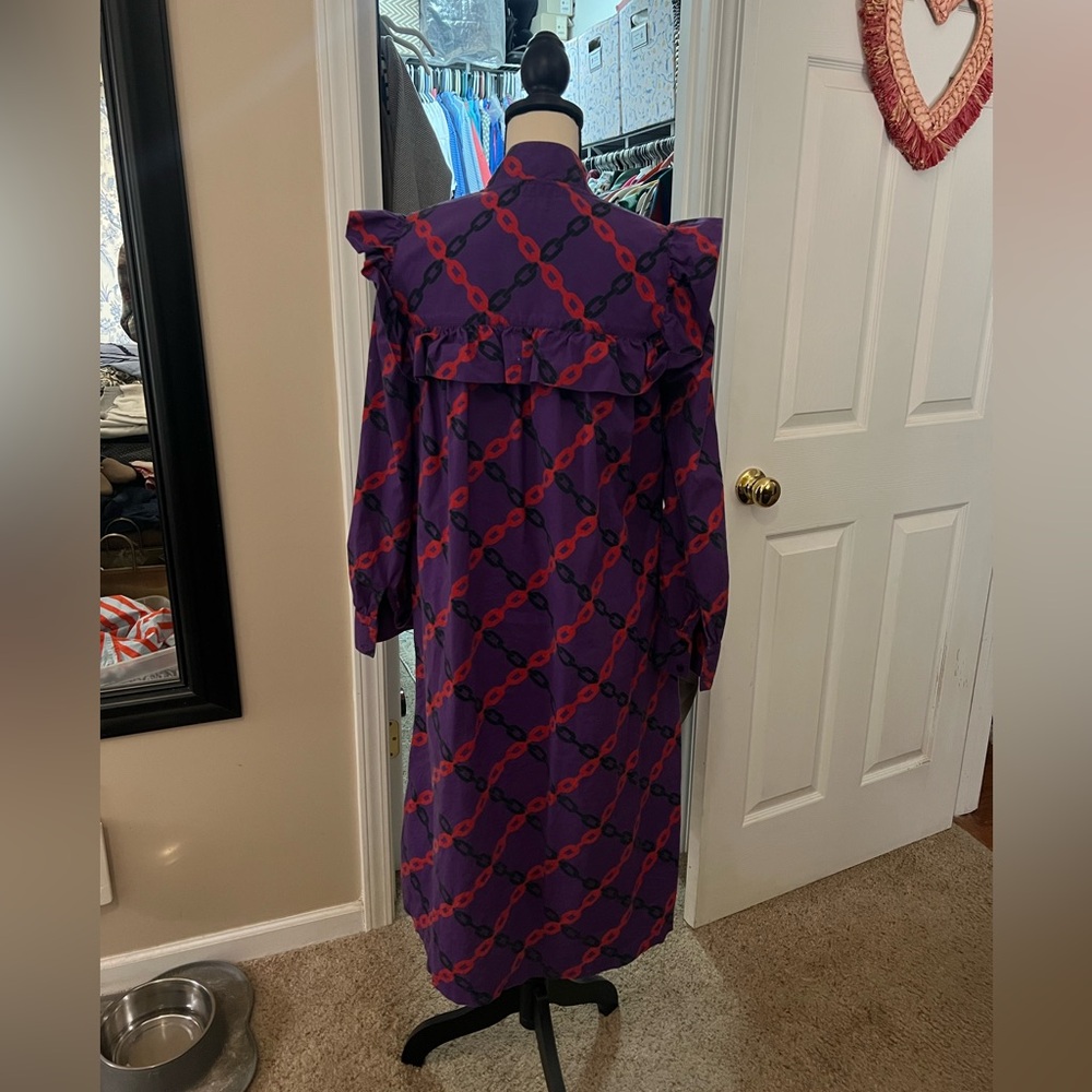 Clare V. Charlotte Dress in purple link, size XS - Picture 3 of 6